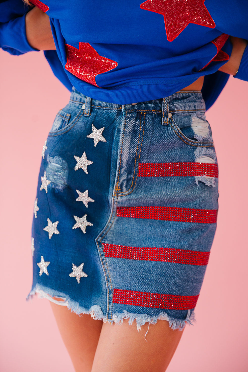 USA FLAG DENIM SKIRT | Judith March