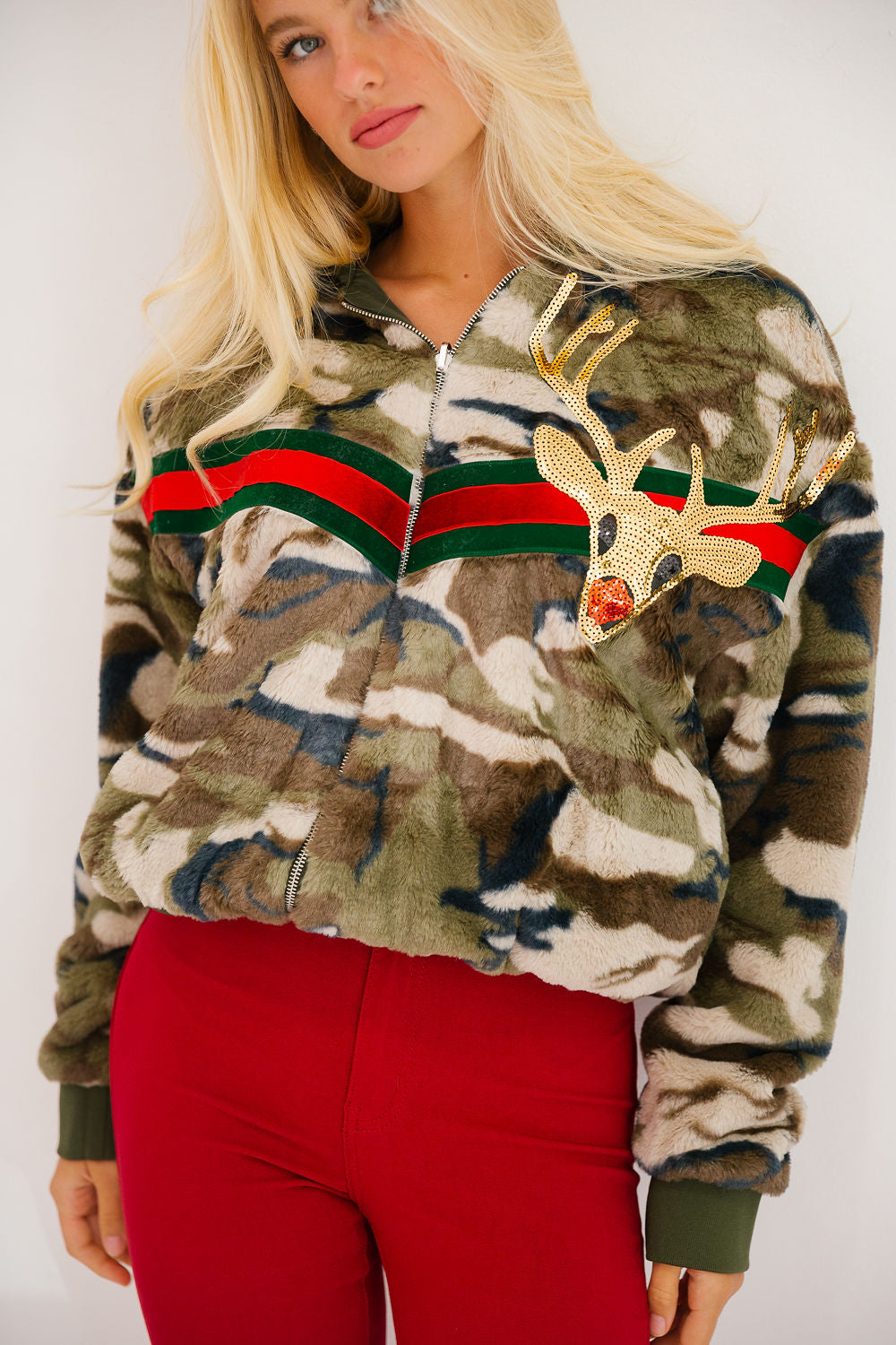 Camo fuzzy jacket best sale