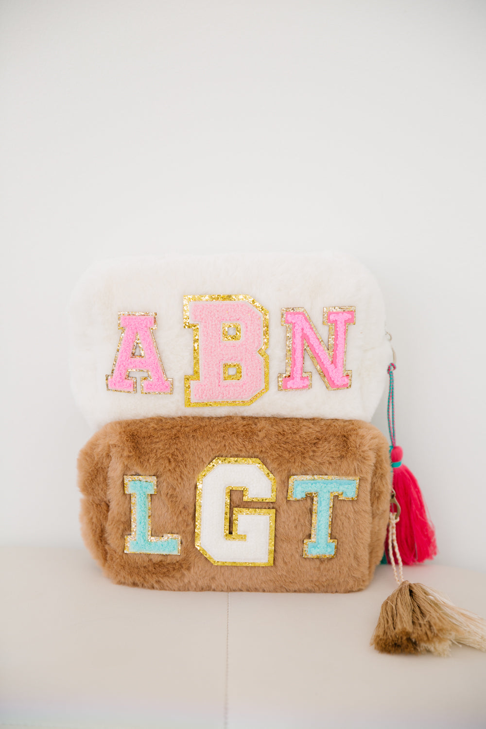 Custom Made Rainbow Glitter Bag With Tassels 