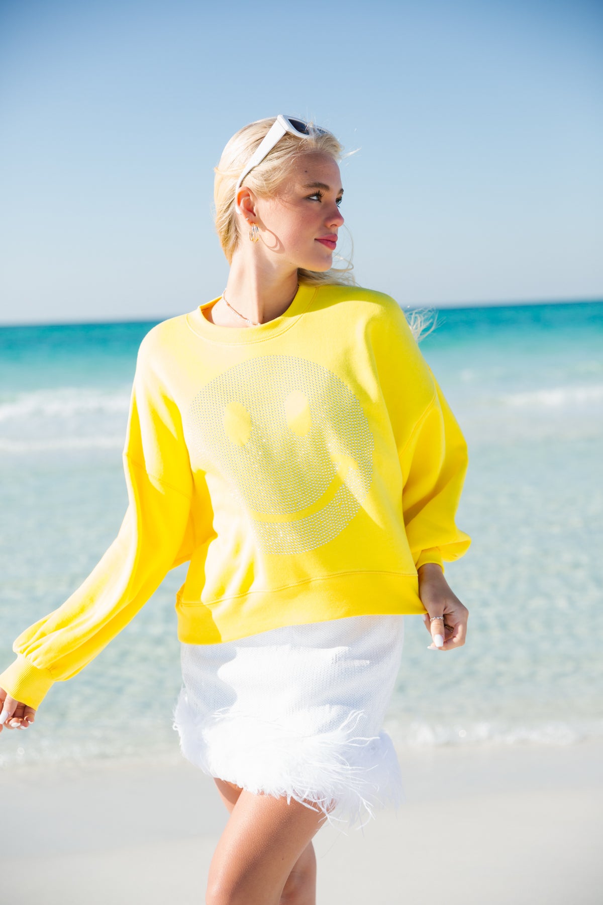 Express yellow shop sweater