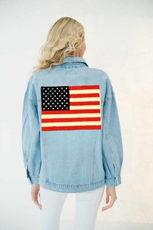 LAND OF THE FREE DENIM JACKET JACKET Judith March SMALL LIGHT WASH 