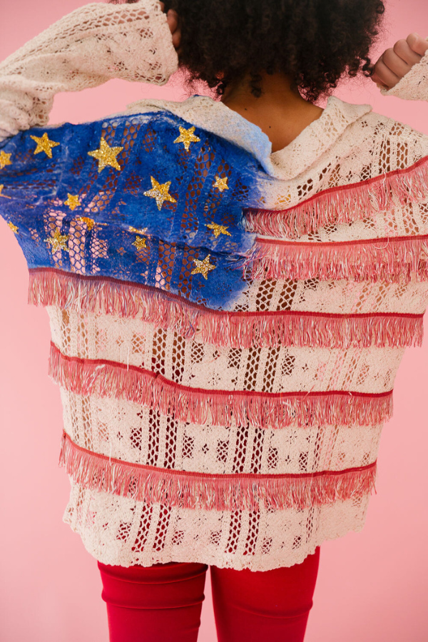 STARS AND STRIPES FRINGE BUTTON DOWN Button Down Judith March   