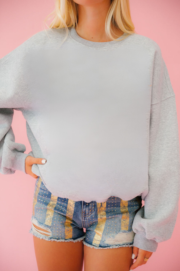 CUSTOM NUMBER PATCH PULLOVER PULLOVER Judith March SMALL GREY - AS PICTURED 