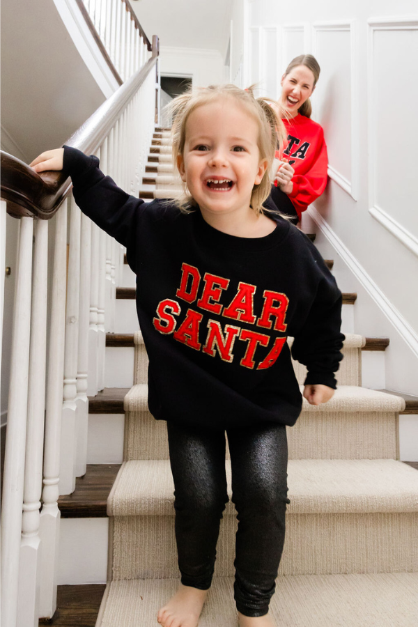 MINI KIDS DEAR SANTA BLACK PULLOVER PULLOVER Judith March   