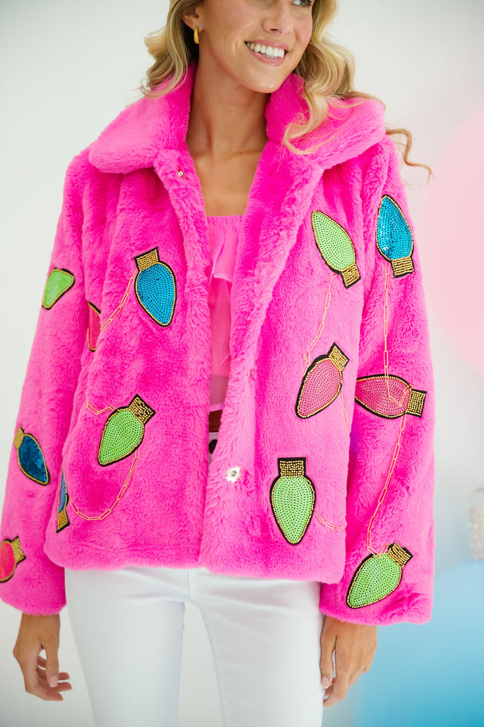 DECK THE HALLS PINK FUZZY JACKET JACKET Judith March   