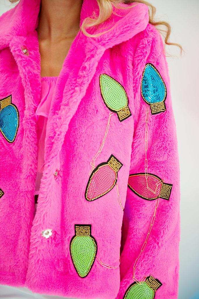 DECK THE HALLS PINK FUZZY JACKET JACKET Judith March   