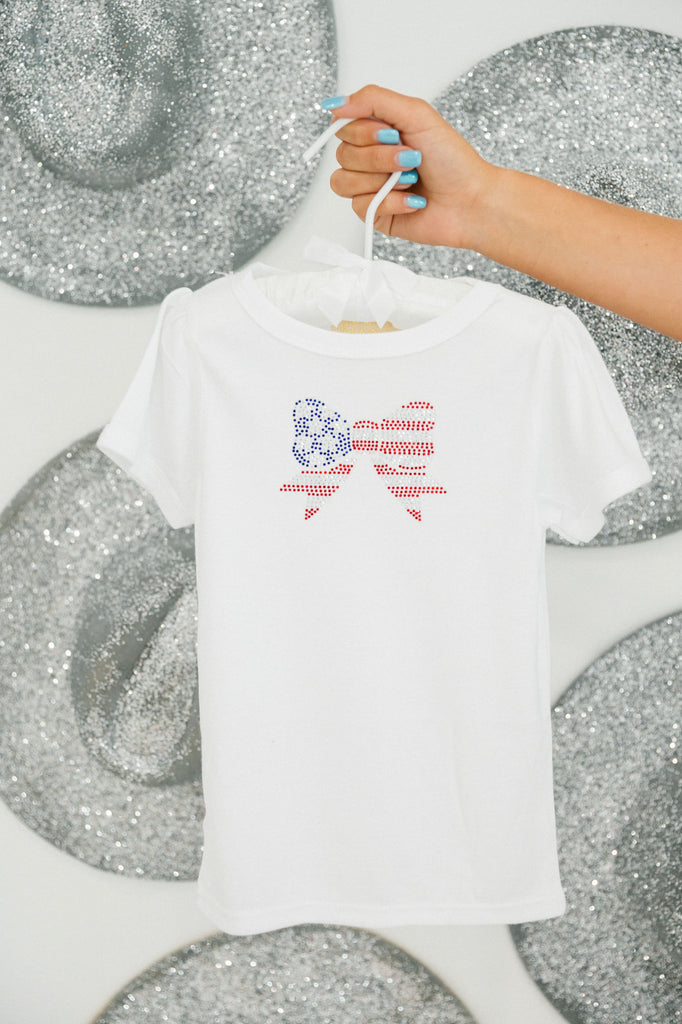 MINI KIDS USA FLAG BOW TEE* TEE Judith March