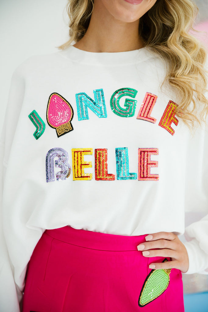 JINGLE BELLE WHITE PULLOVER PULLOVER Judith March   