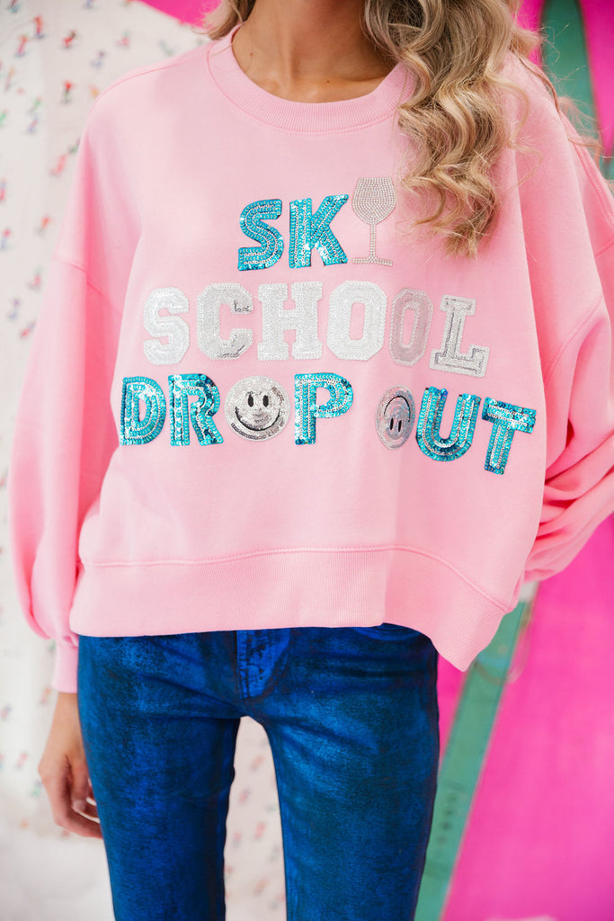 SKI SCHOOL DROPOUT PINK PULLOVER PULLOVER Judith March   