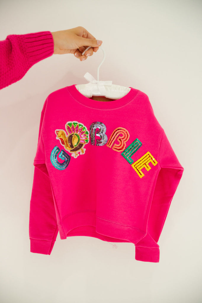 MINI KIDS SEQUIN GOBBLE PULLOVERS PULLOVER Judith March PINK X-SMALL (2-4) 