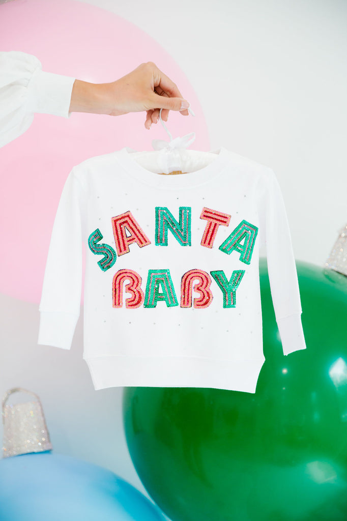 MINI KIDS SANTA BABY WHITE PULLOVER PULLOVER Judith March   