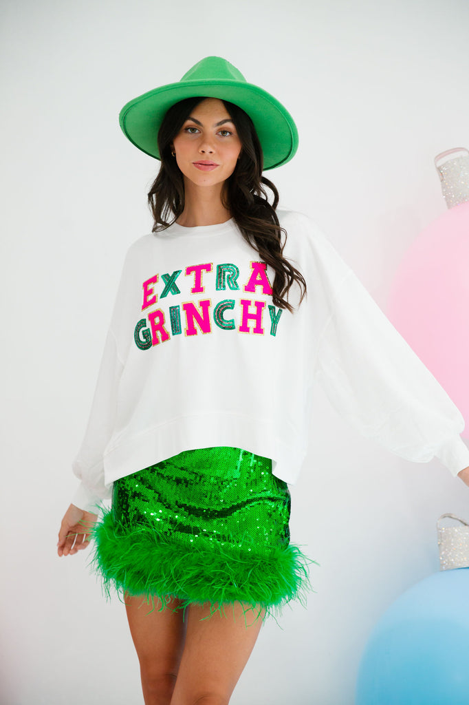 EXTRA GRINCHY WHITE PULLOVER PULLOVER Judith March   