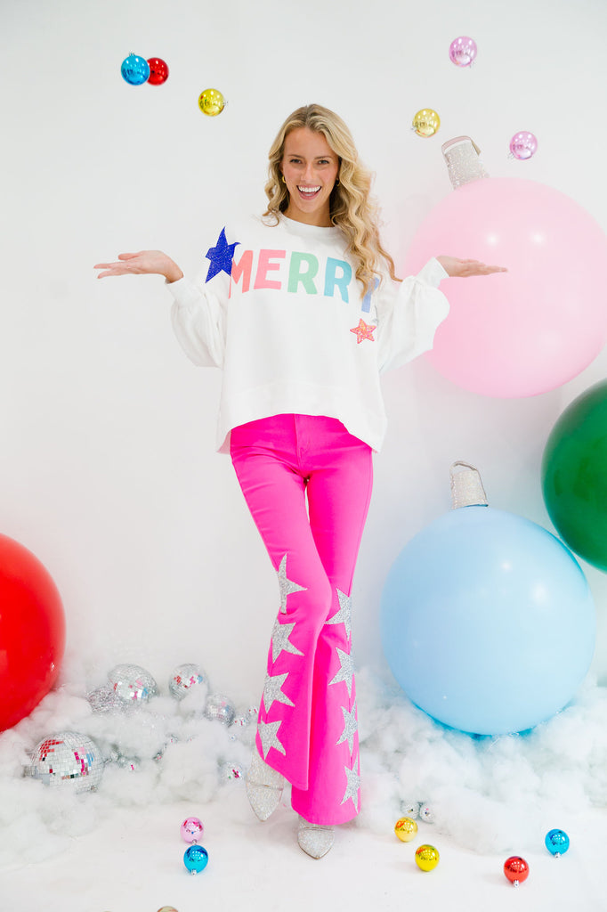 MERRY STAR WHITE PULLOVER PULLOVER Judith March   