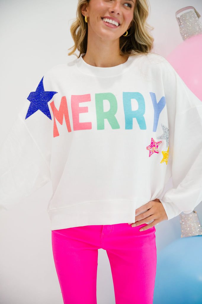 MERRY STAR WHITE PULLOVER PULLOVER Judith March   