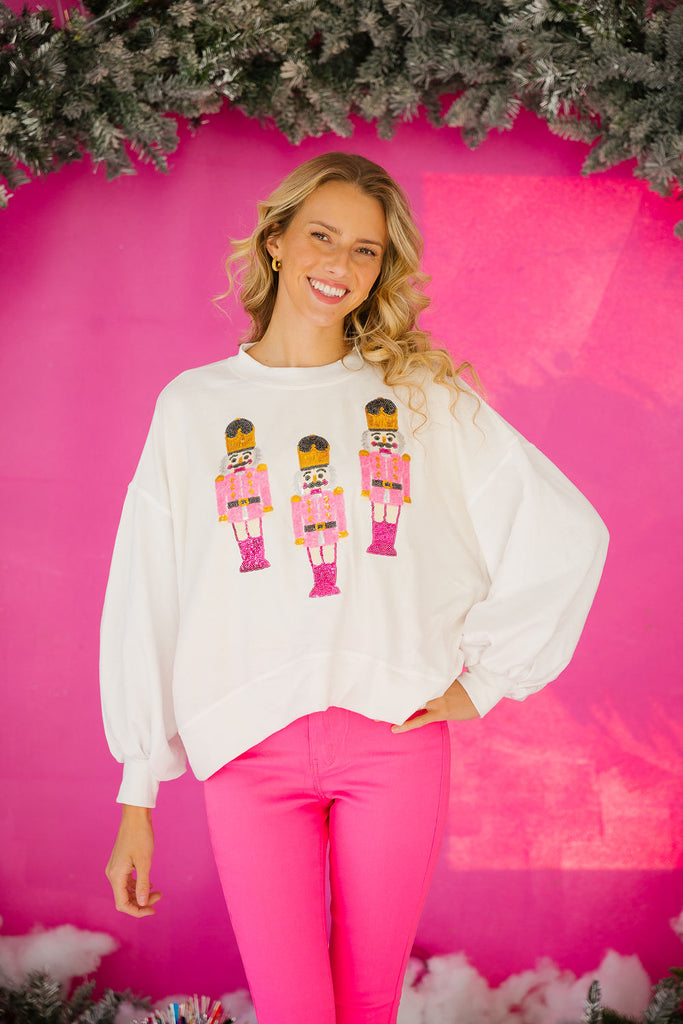 PINK SEQUIN NUTCRACKER PULLOVERS PULLOVER Judith March   