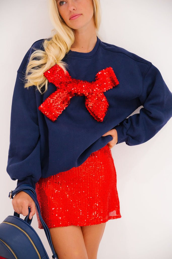 SEASON TO SPARKLE NAVY PULLOVER PULLOVER Judith March   