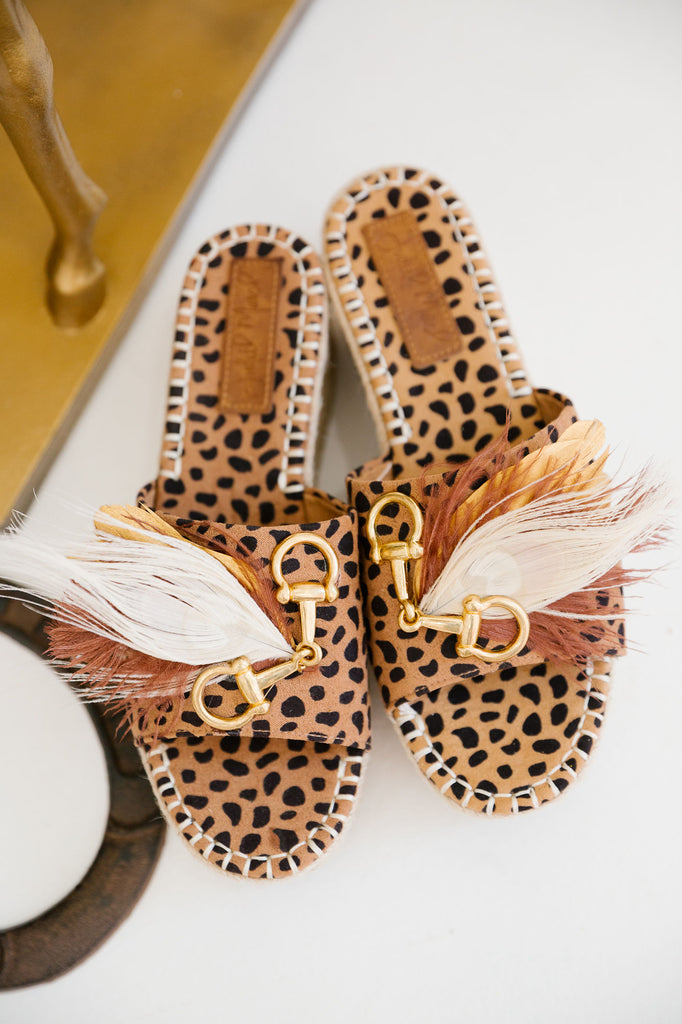 HORSE BIT CHEETAH WEDGES SHOES Judith March