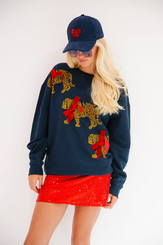 CHRISTMAS TIGERS NAVY PULLOVER PULLOVER Judith March   