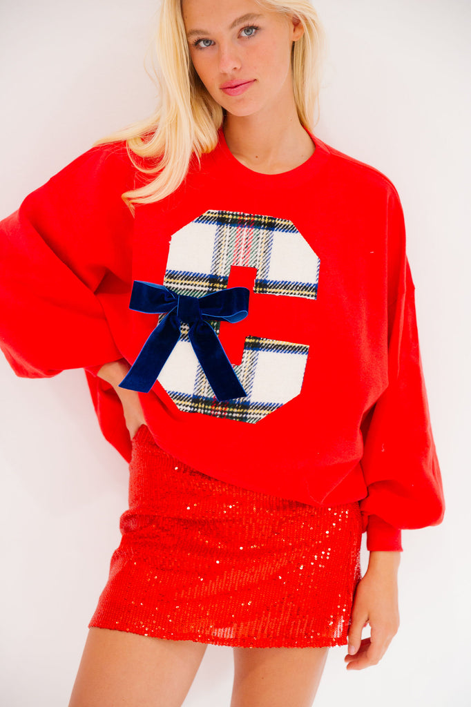 CUSTOM BOW INITIAL PULLOVER SWEATER Judith March   