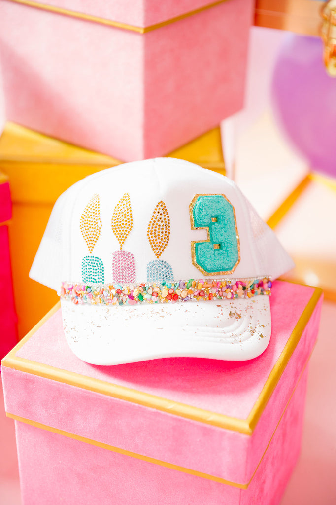 MINI KIDS CUSTOM BIRTHDAY NUMBER TRUCKER HAT HAT Judith March