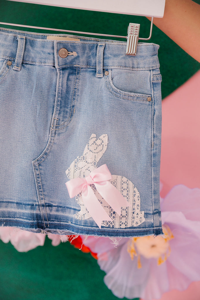 MINI KIDS LACE BUNNY DENIM SKIRT SKIRT Judith March