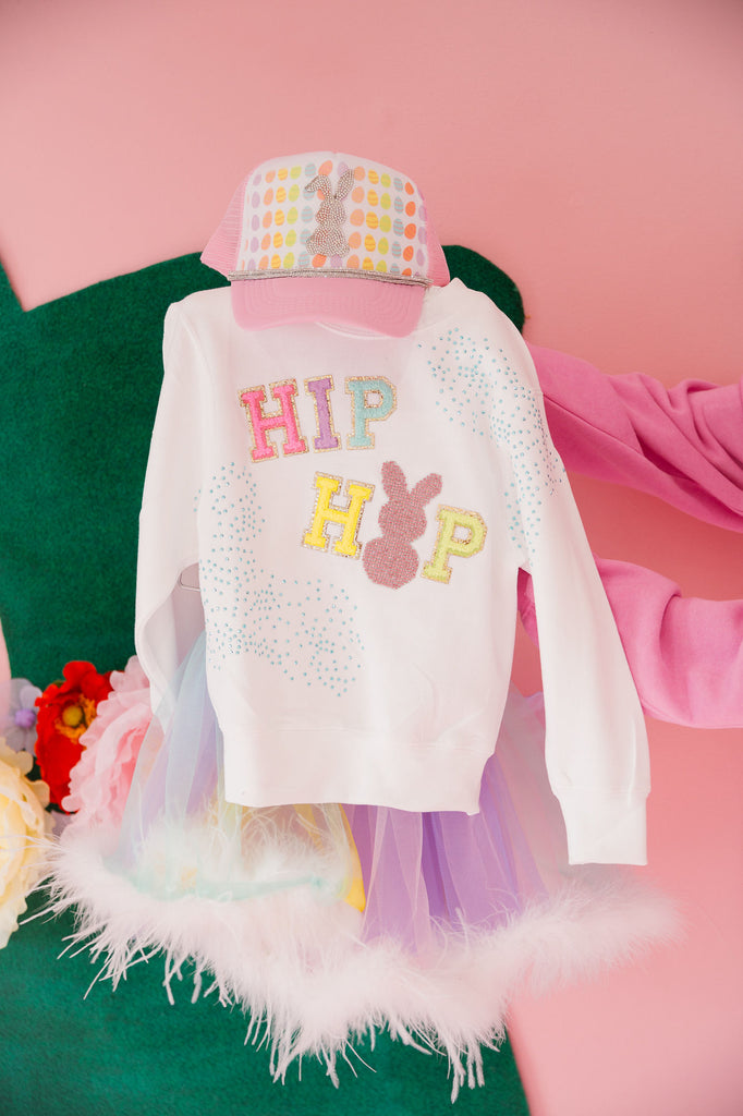 MINI KIDS HIP HOP WHITE PULLOVER PULLOVER Judith March