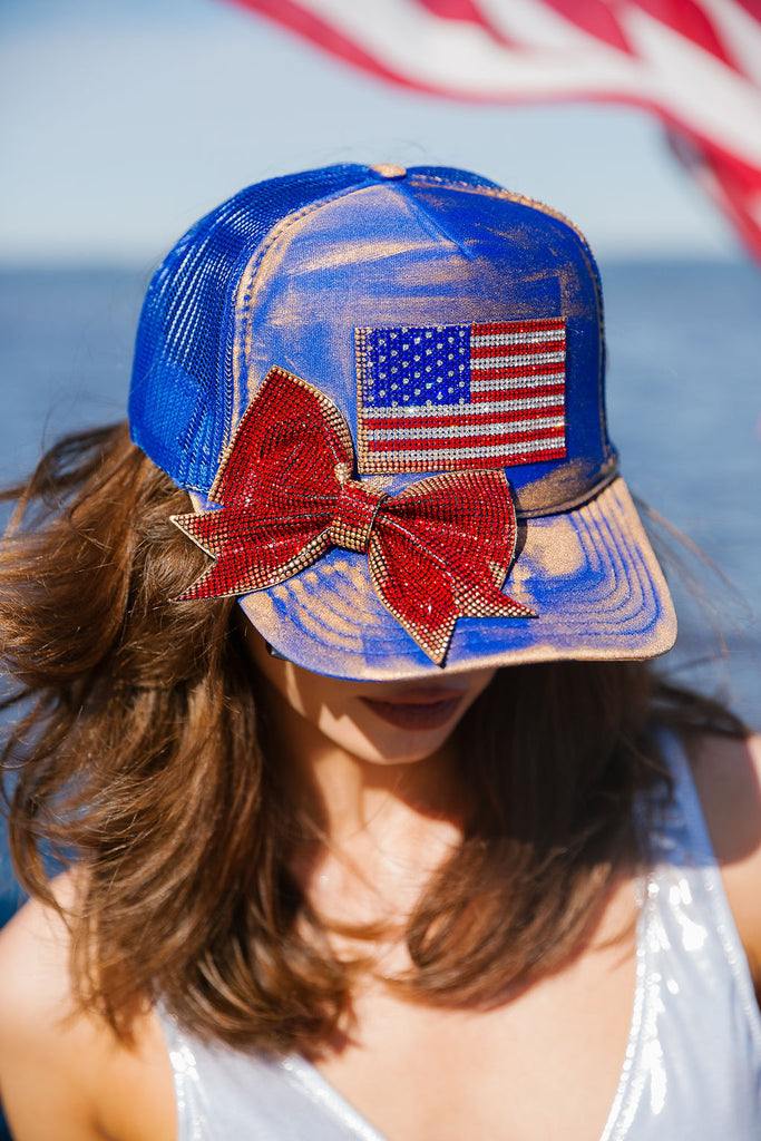 LAND OF LIBERTY BLUE TRUCKER HAT TRUCKER HAT Judith March