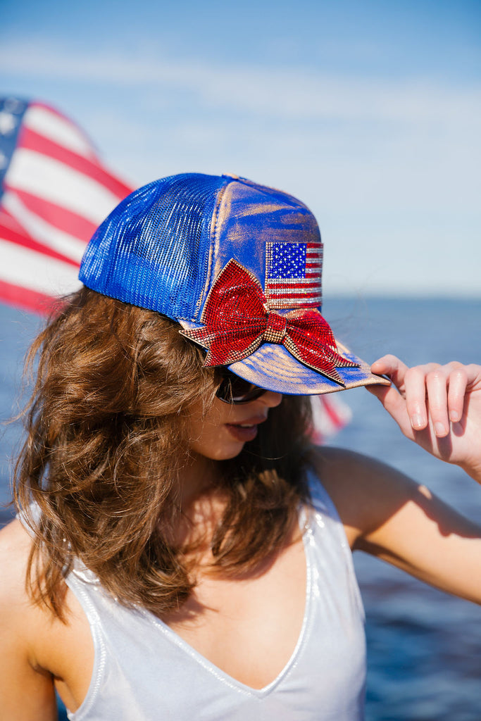 LAND OF LIBERTY BLUE TRUCKER HAT TRUCKER HAT Judith March