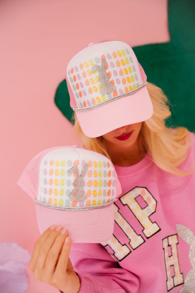 MOM + MINI HOPPY EASTER TRUCKER HATS HAT Judith March