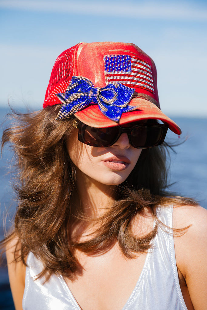 AMERICAN DREAM RED TRUCKER HAT TRUCKER HAT Judith March