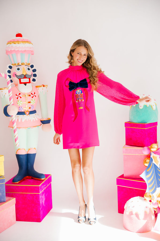 NUTCRACKER BOW LONG-SLEEVE DRESS DRESS Judith March   