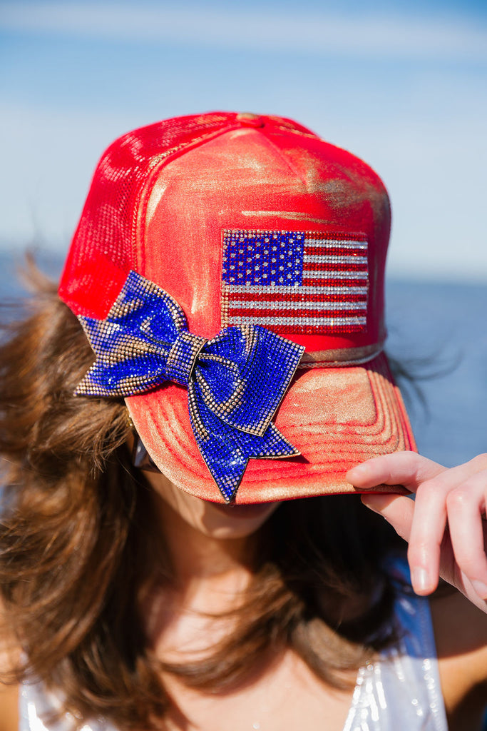 AMERICAN DREAM RED TRUCKER HAT TRUCKER HAT Judith March