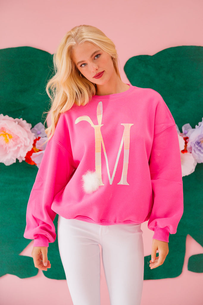 CUSTOM BUNNY INITIAL PULLOVER PULLOVER Judith March