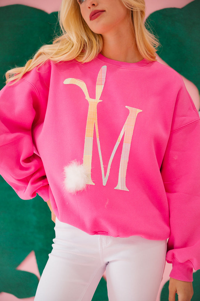 CUSTOM BUNNY INITIAL PULLOVER PULLOVER Judith March