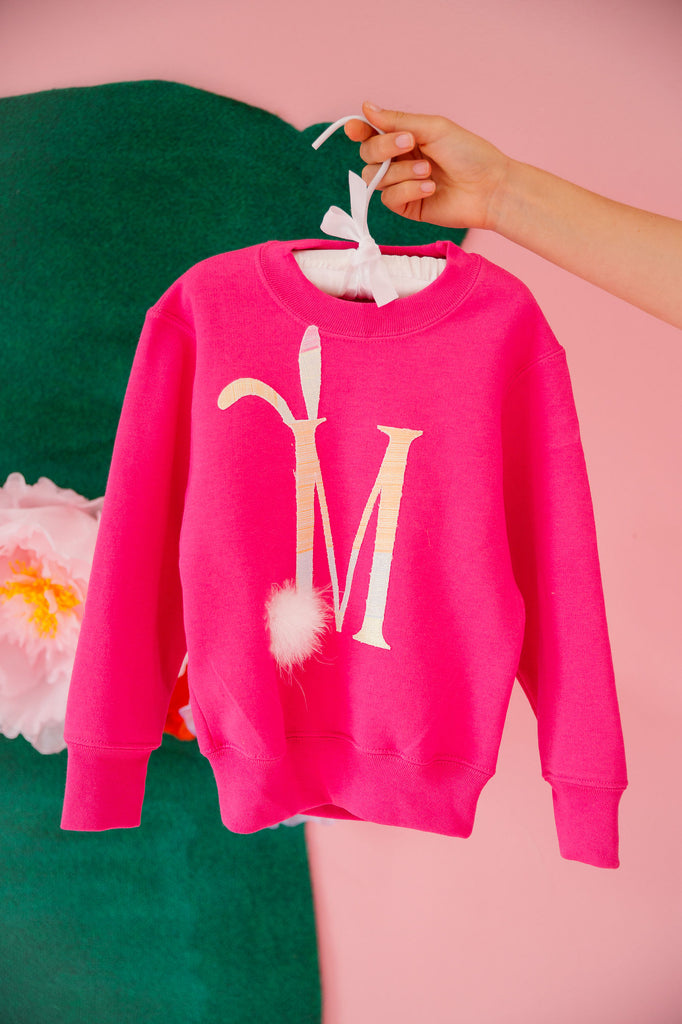 MINI KIDS CUSTOM BUNNY INITIAL PULLOVER PULLOVER Judith March