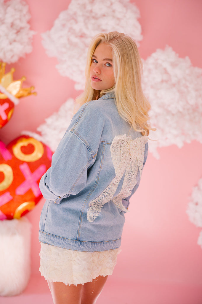 LOVE AND LACE DENIM JACKET Coats & Jackets Judith March