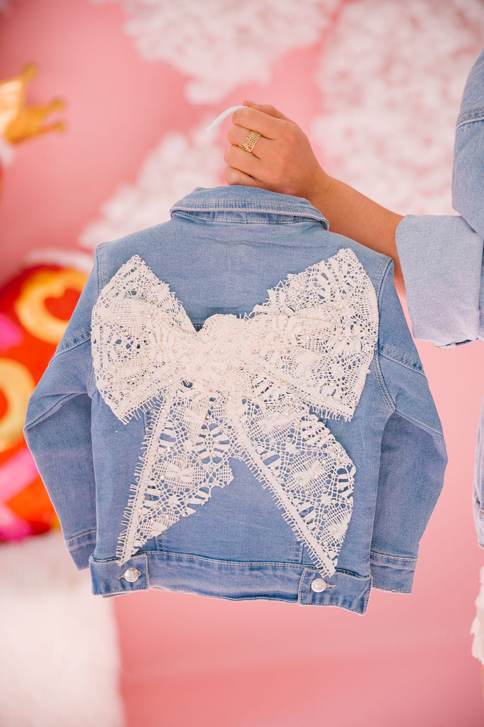 MINI KIDS LOVE AND LACE DENIM JACKET JACKET Judith March