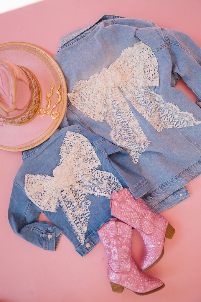 MINI KIDS LOVE AND LACE DENIM JACKET JACKET Judith March