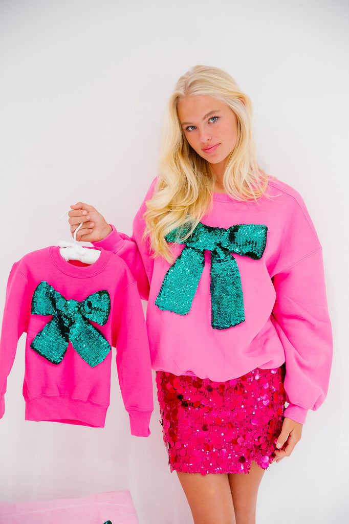 MINI KIDS SEASON TO SPARKLE PINK PULLOVER PULLOVER Judith March   