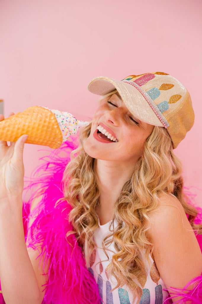 BIRTHDAY CANDLES GOLD GLITTER HAT HAT Judith March