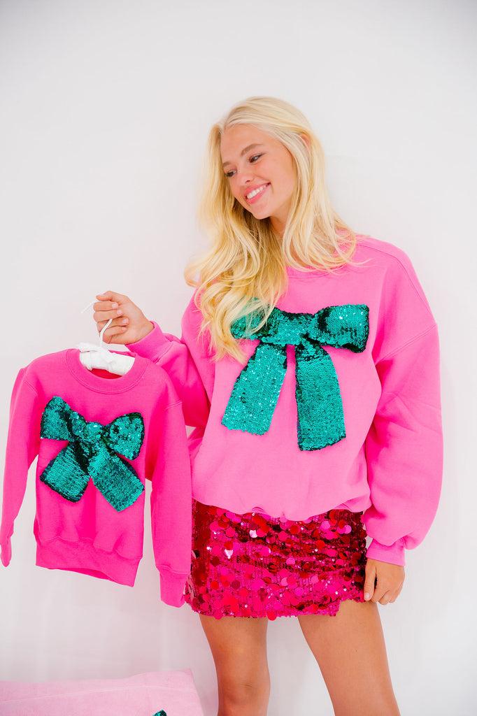 MINI KIDS SEASON TO SPARKLE PINK PULLOVER PULLOVER Judith March   