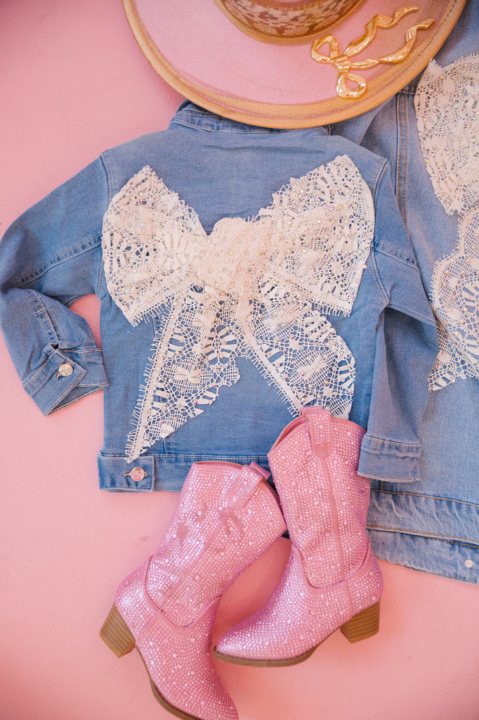 MINI KIDS LOVE AND LACE DENIM JACKET JACKET Judith March