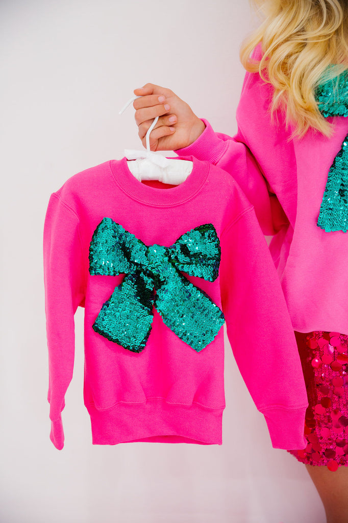 MINI KIDS SEASON TO SPARKLE PINK PULLOVER PULLOVER Judith March   