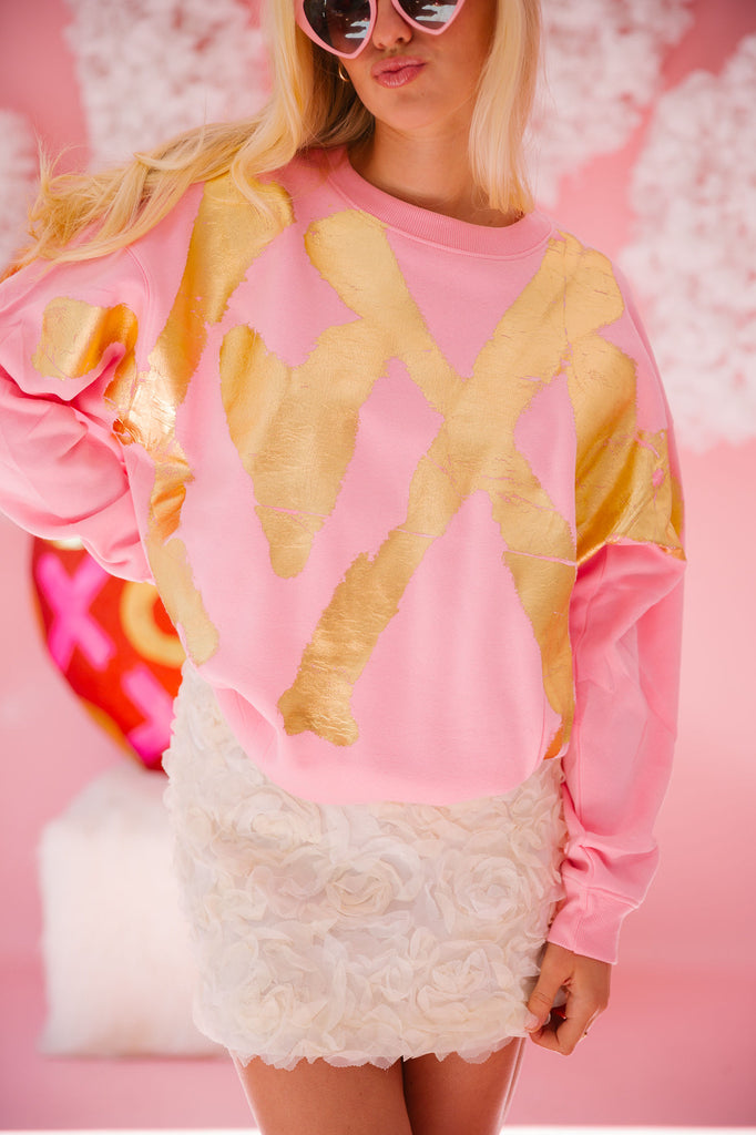 GOLDEN XOXO PINK PULLOVER PULLOVER Judith March