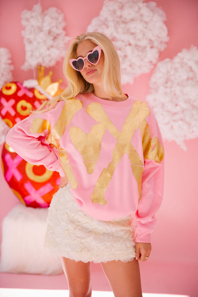 GOLDEN XOXO PINK PULLOVER PULLOVER Judith March