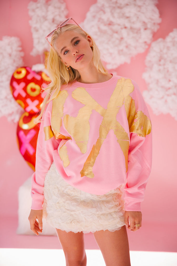 GOLDEN XOXO PINK PULLOVER PULLOVER Judith March