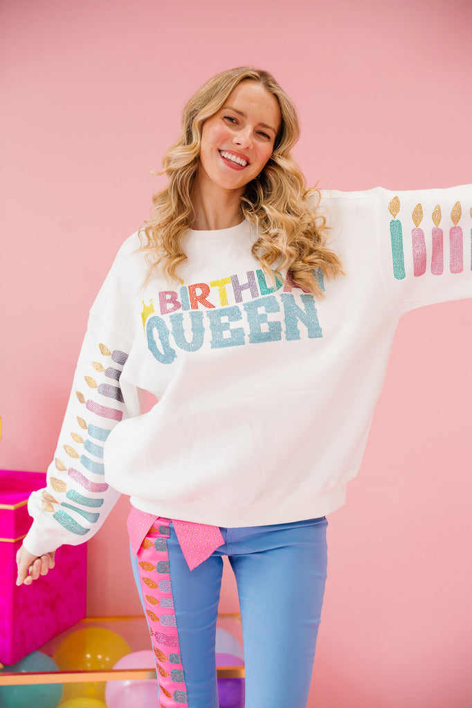 BIRTHDAY QUEEN WHITE PULLOVER PULLOVER Judith March