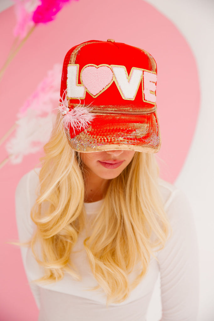 LOVE PATCH TRUCKER HAT* HAT Judith March