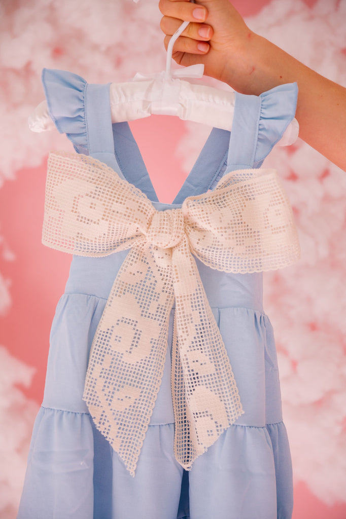 MINI KIDS LOVE AND LACE BLUE DRESS DRESS Judith March