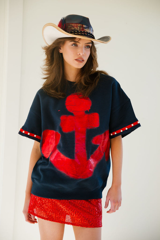 ANCHOR DOWN PULLOVER TOP TOP Judith March